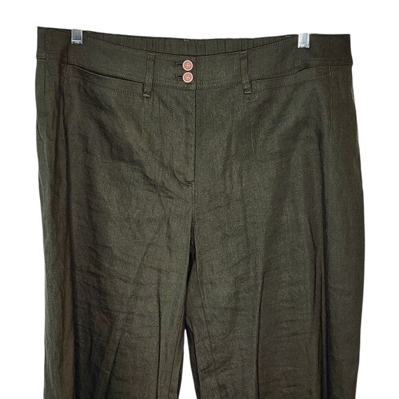 J. Jill Linen Stretch Cropped Wide Leg Pants Spanish Moss Size XL - Picture 2 of 7